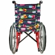 Silla de ruedas para niños | Plegable | Ruedas grandes | Reposapiés | Rojo con tapicería estampada | Teatro | Mobiclinic - Foto 4