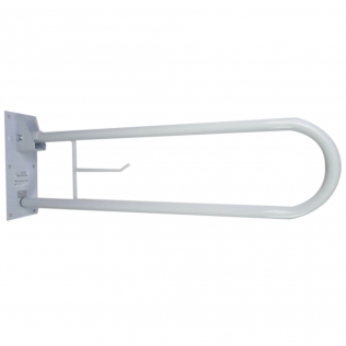 Barra abatible baño | Soporte para papel | Doble barra de seguridad | 80 cm | Arco