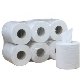 Rollo bobina papel secamanos | Lote 6 rollos | Precortado a 40 cm | 150 metros | Doble capa