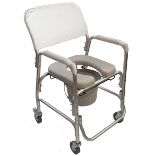 Silla para baño| Con inodoro | Con ruedas | Aluminio | Móvil