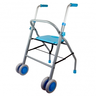 Andador plegable con ruedas, ayuda de movilidad de aluminio con freno y  ruedas, andador médico estándar ligero para personas mayores y adultos  (color