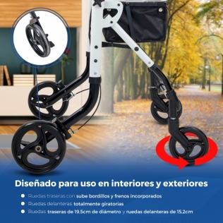 Andador plegable para personas mayores, bolsa de almacenamiento impermeable  para sillas de ruedas, andador para ancianos discapacitados, andador