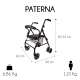 Andador para adultos | Plegable | Aluminio | Asiento y respaldo | Burdeos | Paterna | Clinicalfy - Foto 4