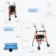 Andador para ancianos | Acero | Plegable | Asiento y respaldo | 2 ruedas | Cesta | Premium | Nerón | Mobiclinic - Foto 2