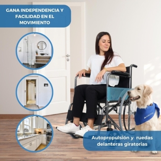 Silla de ruedas, Plegable, Ruedas grandes, Ligera, Ortopédica