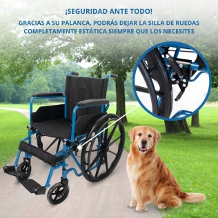 Silla de Ruedas a medida para perros de 5 a 10 kg. Arnés Color Azul