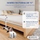 Mesa auxiliar para cama o sofá | Regulable en altura | 38 x 72 x 2 cm | Ligera | Con ruedas | Madera | Meseta | Mobiclinic - Foto 6