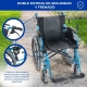 Silla de ruedas plegable | Aluminio | Respaldo partido | Reposabrazos abatibles | Azul | Bolonia | Mobiclinic - Foto 6