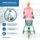 Andador para ancianos | Plegable | Freno en manetas | 3 ruedas | Cesta | Verde | Caleta | Mobiclinic - Foto 3