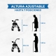 Andador plegable | Asiento y respaldo | Aluminio | Cesta | Para ancianos | Azul | Prado | Mobiclinic - Foto 2