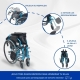 Pack Bolonia Plus | Silla de ruedas plegable | Azul | Aluminio | Cojín antiescaras | Viscoelástico | Mobiclinic - Foto 7