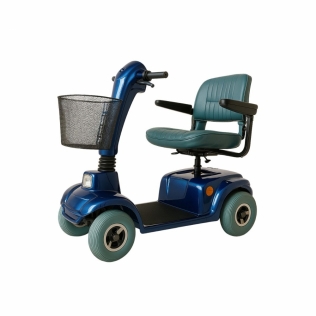 Scooter eléctrico movilidad reducida | Auton. 45 km | 4 ruedas | Asiento giratorio y plegable | 36Ah | Azul | Piscis |Mobiclinic