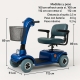 Scooter eléctrico movilidad reducida | Auton. 45 km | 4 ruedas | Asiento giratorio y plegable | 36Ah | Azul | Piscis |Mobiclinic - Foto 2