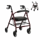 Andador | Plegable | Aluminio | Frenos en manetas | Asiento y respaldo | 4 ruedas | Burdeos | Escorial | Mobiclinic - Foto 1
