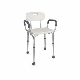 Silla de baño | Altura regulable | Respaldo | Aluminio | Puerto | Mobiclinic