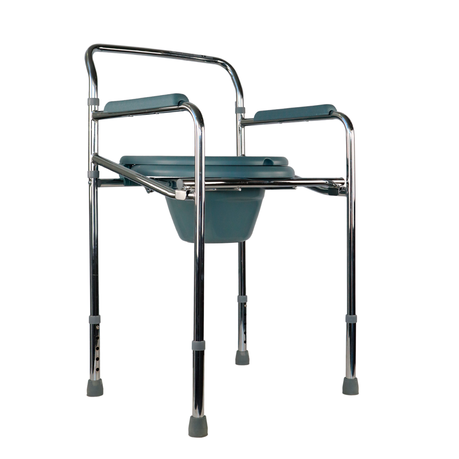 Mobiclinic, Silla con WC, Puente, Acero cromado, para ancianos, Con tapa,  Reposabrazos, ergonómico, Regulable en altura, Conteras antideslizantes