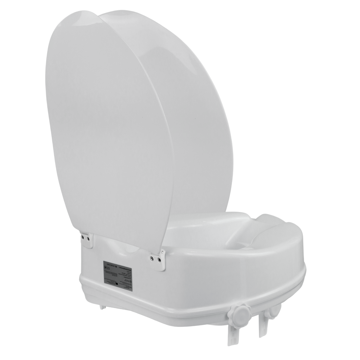 Elevador WC, Con tapa, 14 cm, Blanco, Ajustable, Titán, Hasta 160 Kg